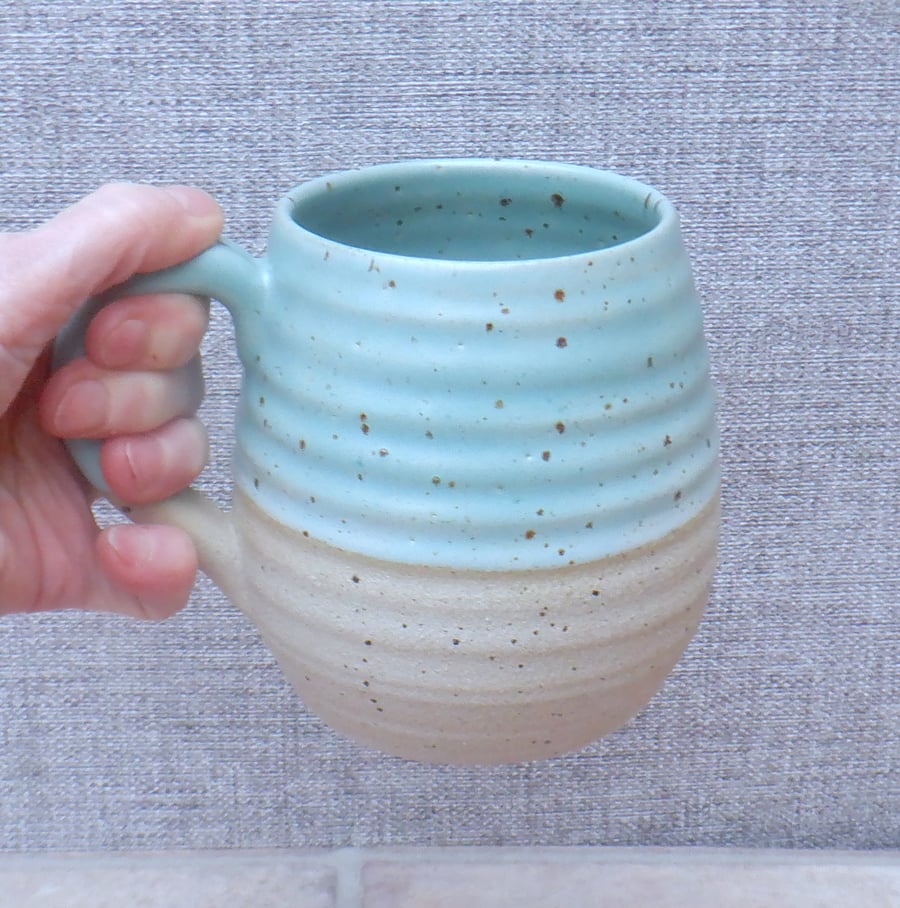 Extra large cuddle mug hand thrown tankard stoneware pottery ceramic handmade 