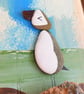 Handmade Puffin Wall Art, Coastal Pebble Picture, One-of-a-Kind Beach House Gift - Image 7