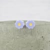Pastel lilac flower studs - Titanium stems - Hypoallergenic