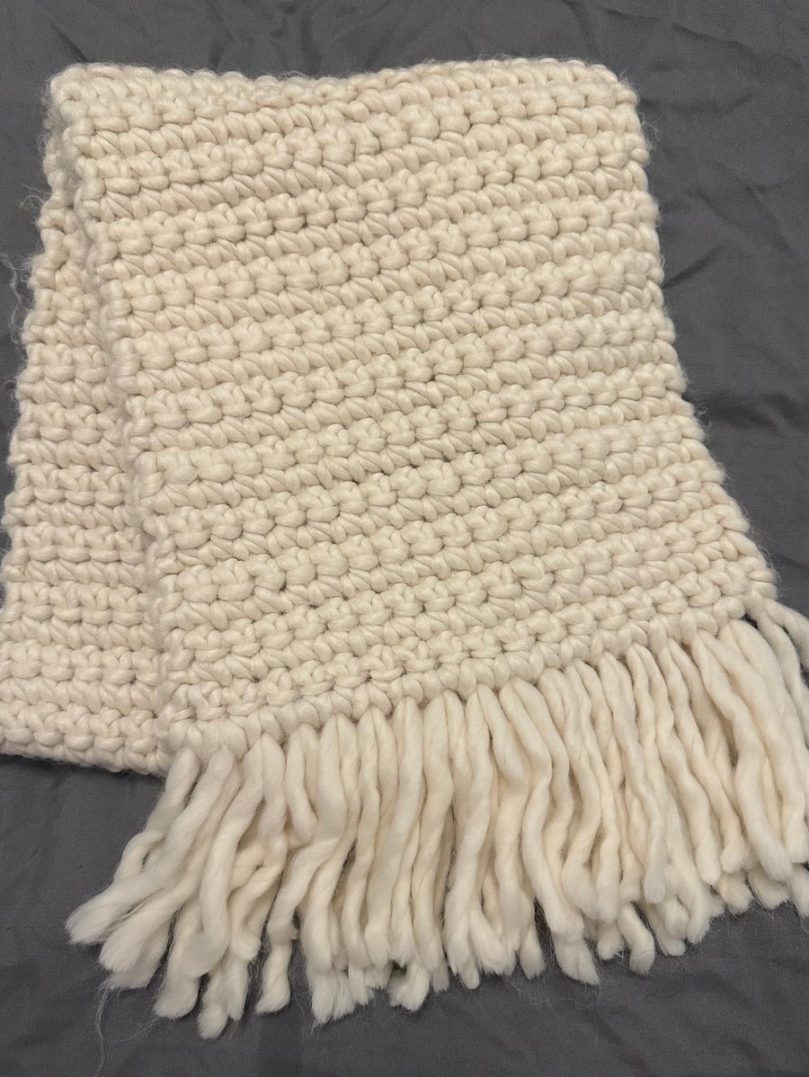 Handmade Cream Scarf