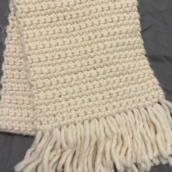Handmade Cream Scarf