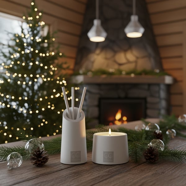 Handmade Stoneware Candle & Diffuser Set Inspired by the New Forest