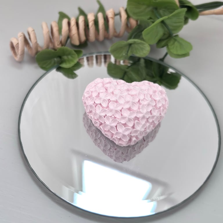 Floral Heart Essential Oil  Fragrance Stone - White Pink or Blue