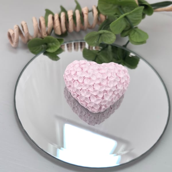 Floral Heart Essential Oil  Fragrance Stone - White Pink or Blue