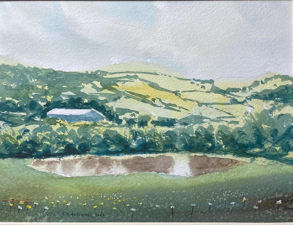 Margrove pond (ORIGINAL WATERCOLOUR fully mounted 12 x10 )  