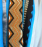 Infinity scarf (two tone, plain turquoise and  turquoise and gold Aztec print ) - Image 9