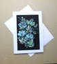 original art hand painted floral greetings card (nref FA54 J7 )