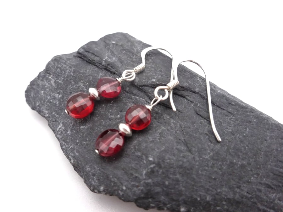 garnet gemstone earrings