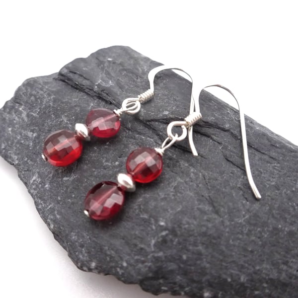 garnet gemstone earrings