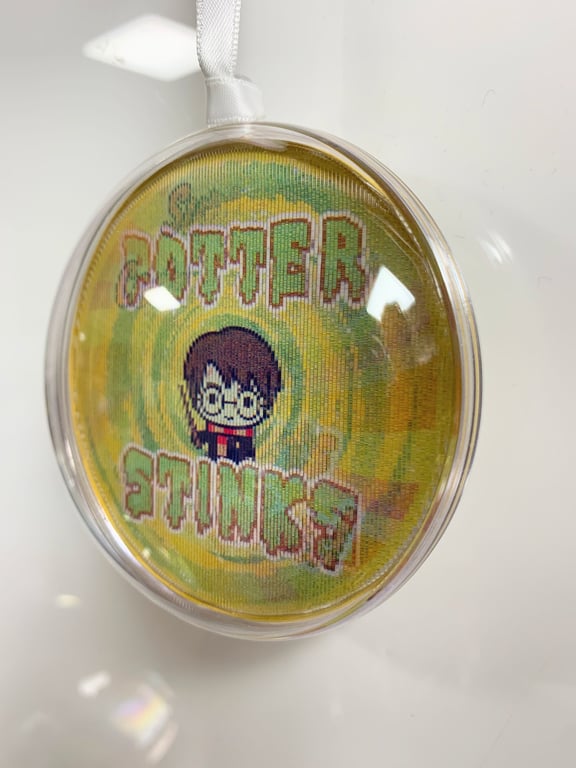 Potter Stinks lenticular "flip" bauble - changing image!