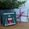 Merry Christmas Card With Removable Wooden Cottage Gift