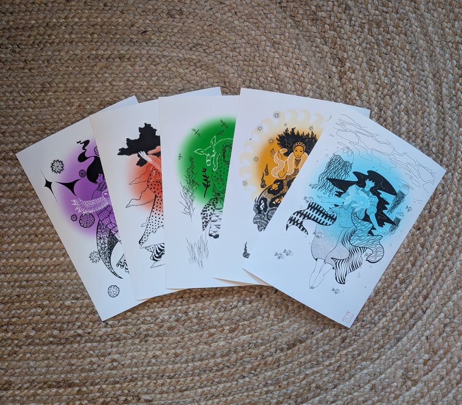 Spirits Set of 5 A4 Prints