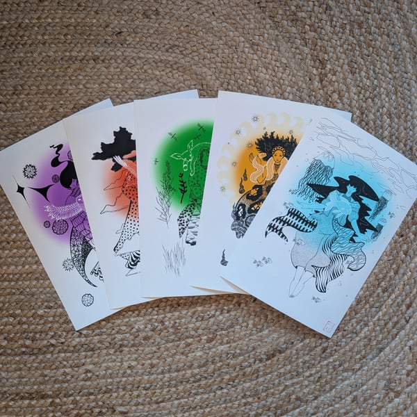 Spirits Set of 5 A4 Prints