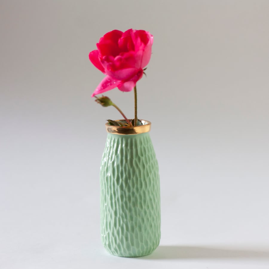 Mint Green Milk Bottle Vase 