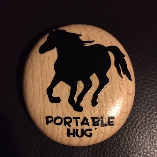 Portable Horse Hug Pebble - Wooden - Small Size 
