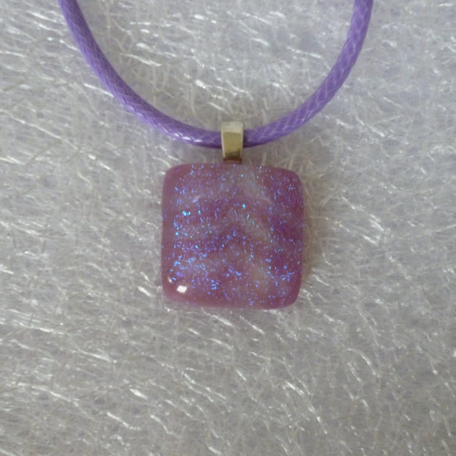 Sparkly Purple Dichroic Glass Pendant