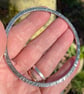 Round oxidised Sterling silver bangle with beaten texture - Image 8