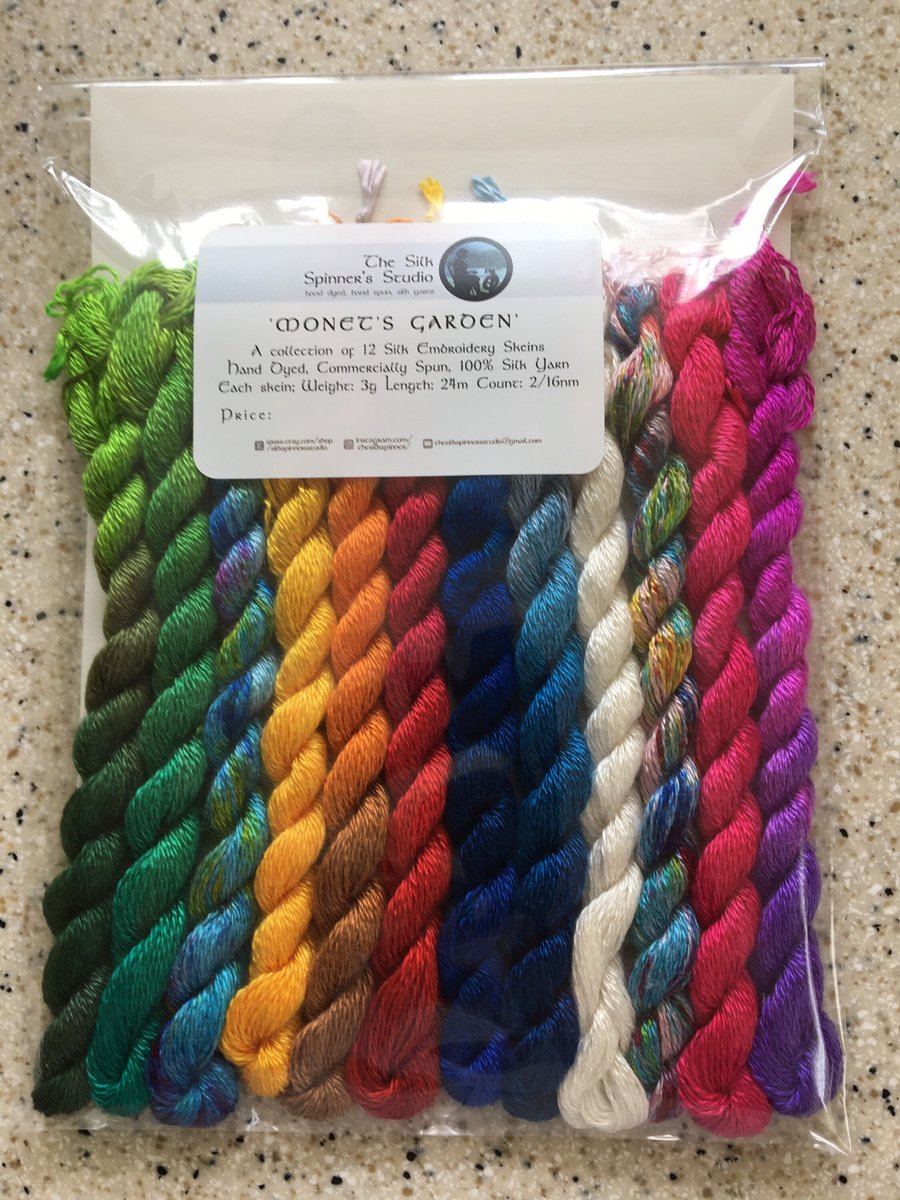 Monet's Garden, a collection of Hand Dyed Mulberry Silk Embroidery Skeins.