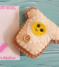 Felt Egg on Toast Pocket Hug and card,pocket buddy,comfort pocket pal. - Image 1