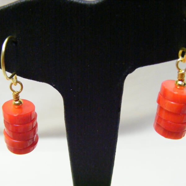 Orange Coral Earrings