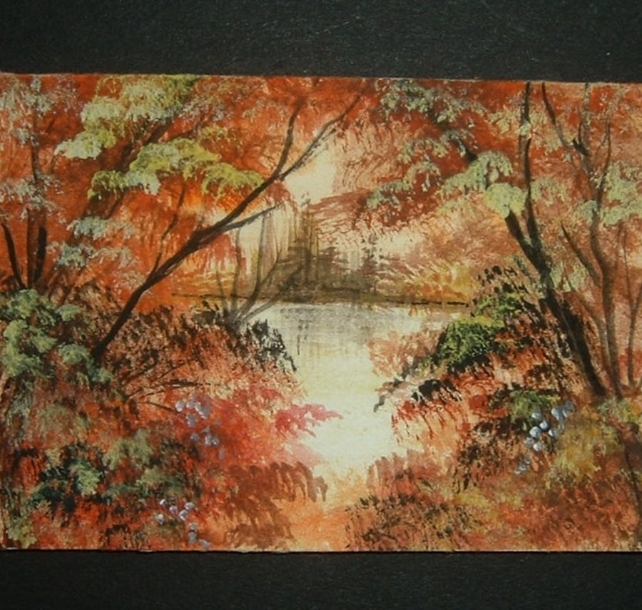 SALE  aceo art painting autumn landscape ref 458