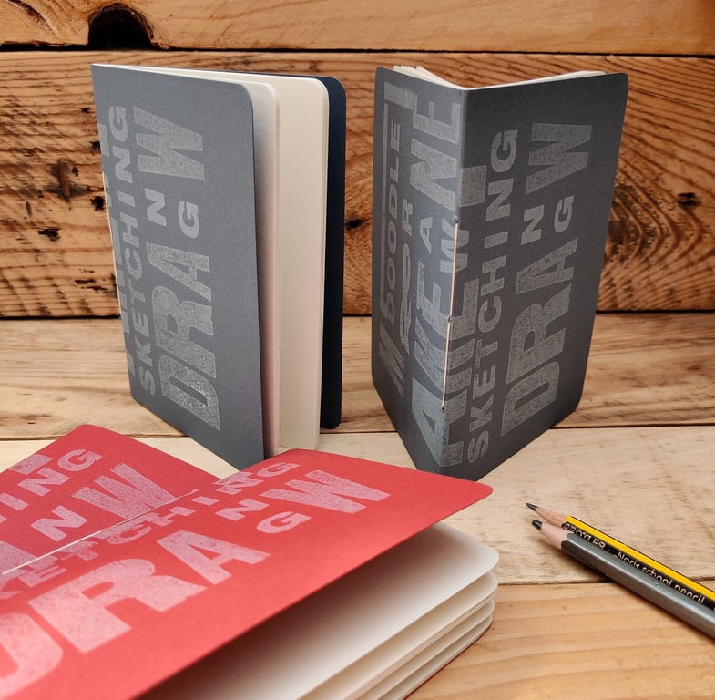 A6 Eco Notebook with a Letterpress Printed Cover, All Recycled Paper.