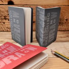 A6 Eco Notebook with a Letterpress Printed Cover, All Recycled Paper.