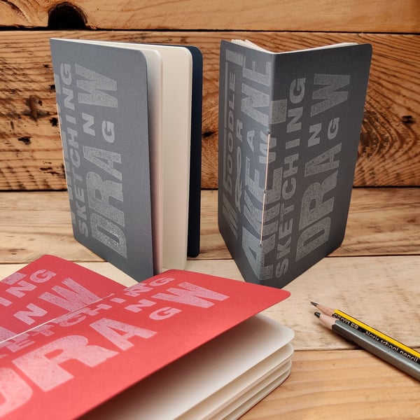 A6 Eco Notebook with a Letterpress Printed Cover, All Recycled Paper.