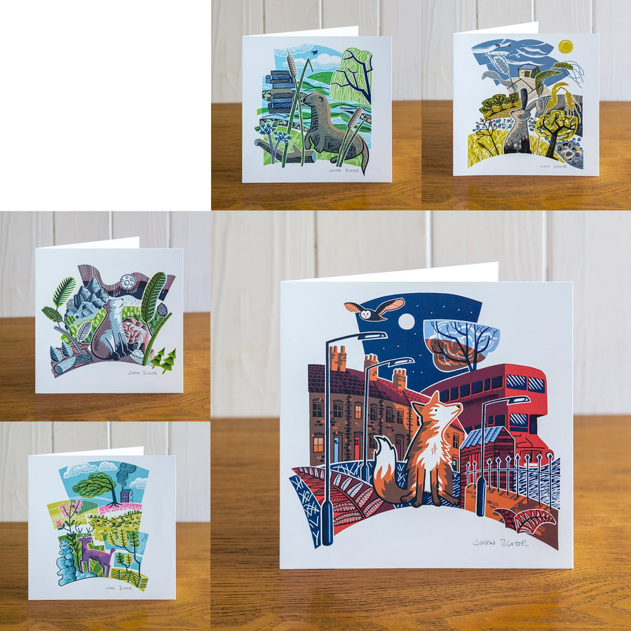 Majestic Animals set of five greetings cards