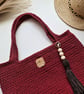 Made To Order- Crochet Shoulder Bag in Raspberry Red. Handmade Gift For Her - Image 2