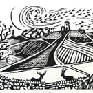 Bradgate Park Lino Print- B&W
