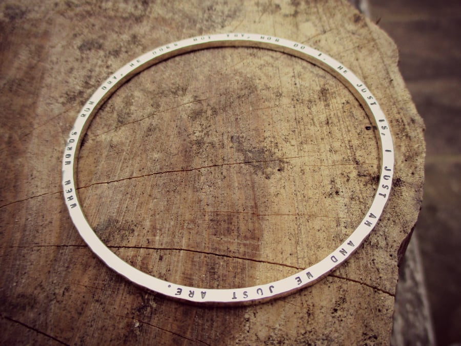 SKINNY BANGLE - Personalised Jewellery - Custom Skinny Silver Bangle