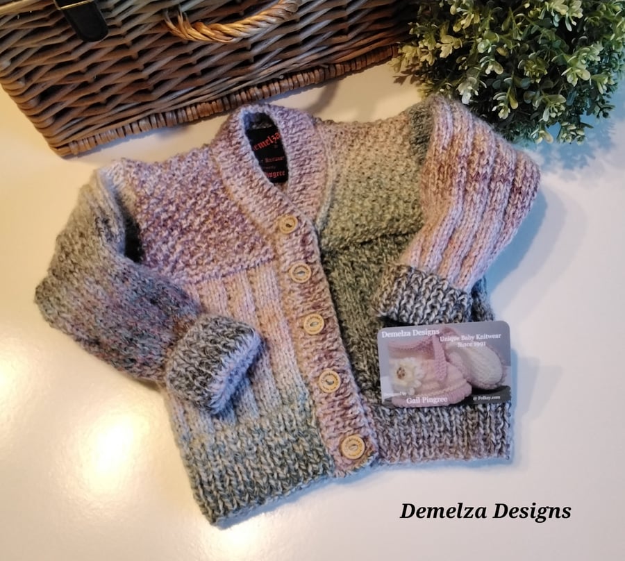 Designer Baby Girl's Super Soft Hand Knitted Cardigan  6 - 12  months size