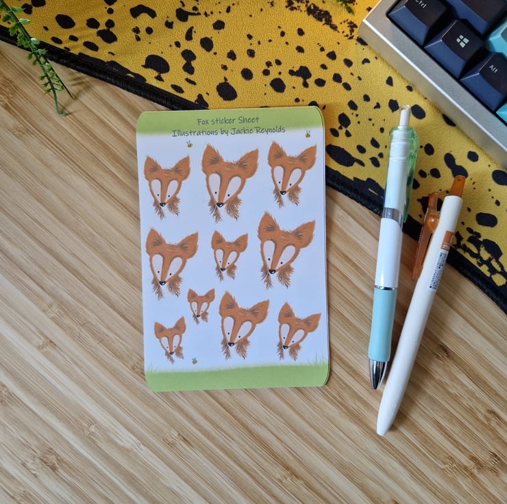 Fox Sticker Sheet - Planner, Organiser paper st... - Folksy