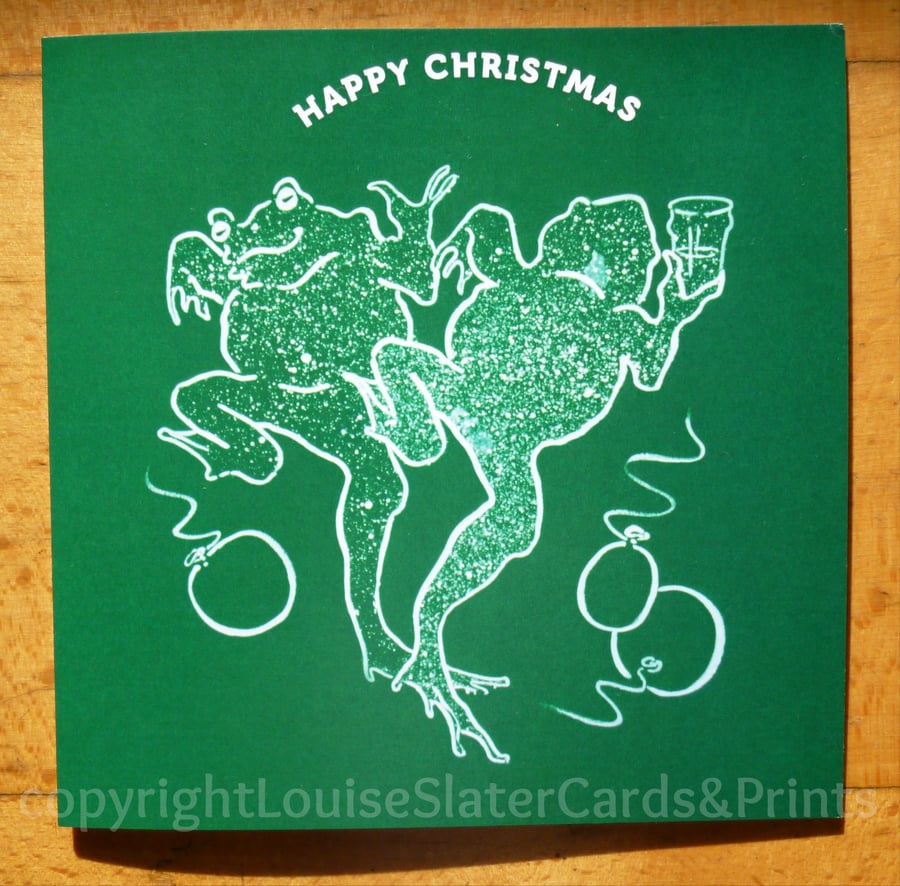 Christmas Dancing Frogs Cards Pk of 5