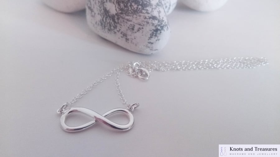 925 Sterling Silver Infinity Necklace