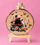 Bear Wood Slice Ornament with Easel Stand - Rustic Woodland Home Décor