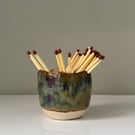 Handmade ceramic match striker pot