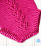 Raspberry pink crochet baby romper. Bobble stitch romper. Age 0-3 months - Image 2