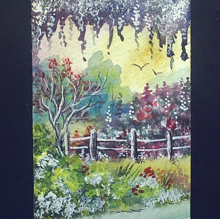 Art painting aceo original paintings landscape garden