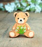 Snowdrop Teddy Bear Brooch, Handmade January Birth Flower, Miscarriage Gift - Image 1