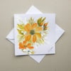 hand painted blank floral greetings card art ( ref F 884 K3 )
