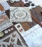 Hot Chocolate Slow Stitching Kit - vintage lace reclaimed wool velvet