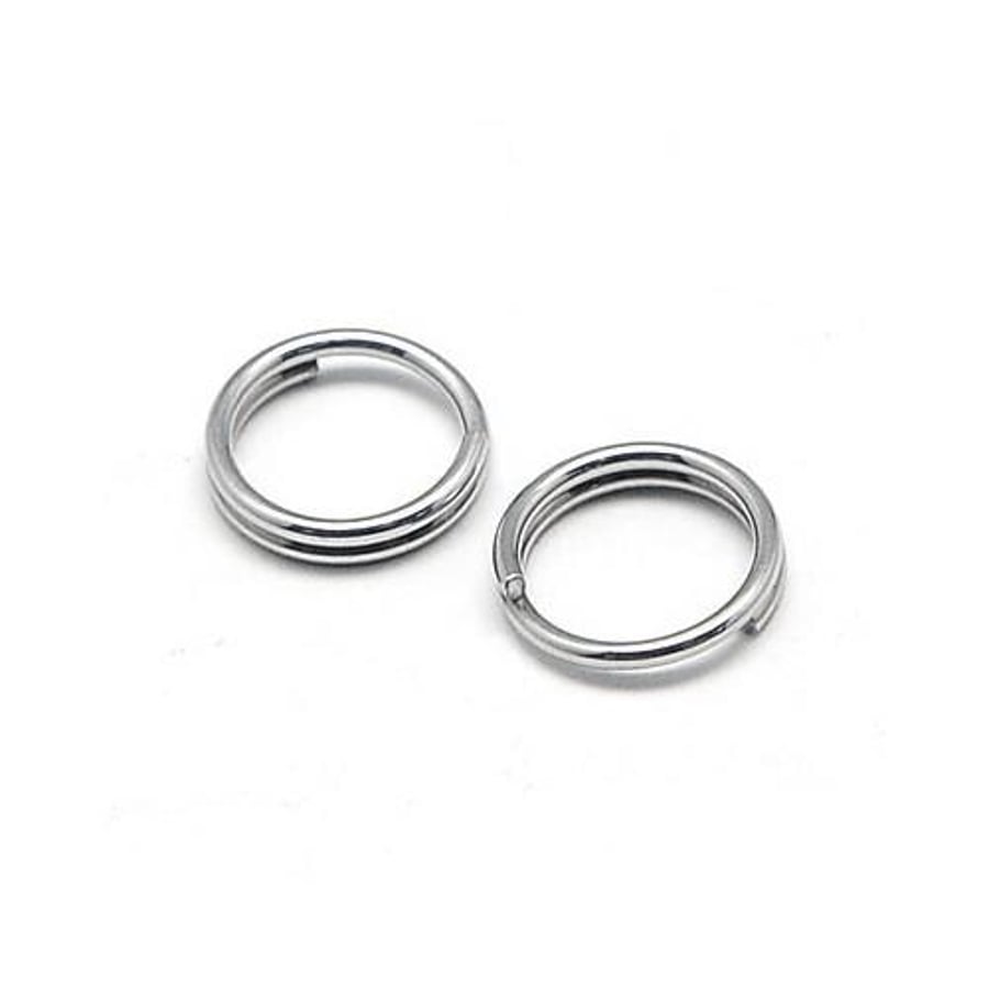 304 Stainless Steel Split Rings - Silver, 0.6mm x 8mm - Pack of 110 - Durable Fi