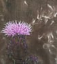 Plants for pollinators - Creeping Thistle - Cyanotype & stitch - Eco Textile Art - Image 1