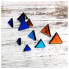 SMALL triangle stud earrings in three colours 