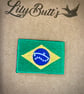 Embroidered Iron on Patch  - Brazil 3.5cm x 5cm