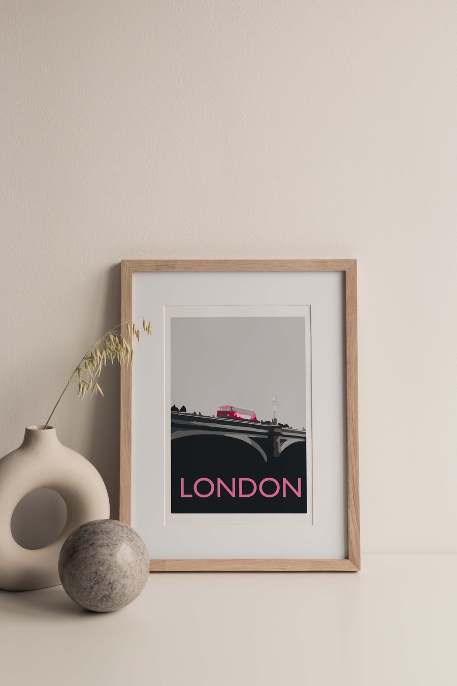 London Bus on Westminster Bridge, England Giclee Travel Print