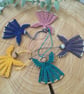 Angel beaded micro macrame tree decoration, gift tag, teacher gift, xmas card 