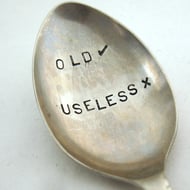 Old but not useless teaspoon, handstamped vintage nickel silver